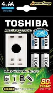 Toshiba Ładowarka READY TO USE TNHC-6GME4 CB ładowarka USB +4x2000mAh 00159079 - Ładowarki i akumulatory - miniaturka - grafika 1