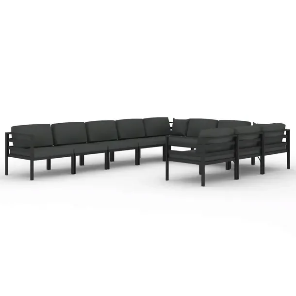 Aluminiowy zestaw wypoczynkowy do ogrodu antracytowy, modułowy 70x70x64,5