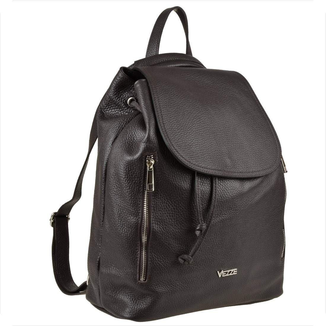 VEZZE Torebko plecak skóra naturalna włoski brąz czekolada XL