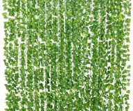 Sztuczne kwiaty - Sztuczny Wiszący BLUSZCZ Roślina Liście Dekoracja x12 na ścianę balkon 2,1M - miniaturka - grafika 1