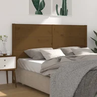Inne meble do sypialni - Lumarko Wezgłowie łóżka, brązowe, 126x4x100 cm, lite drewno sosnowe - miniaturka - grafika 1