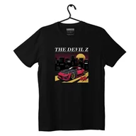 Odzież do sportów motorowych - Czarny T-shirt koszulka NISSAN 350Z DEVIL-XS - miniaturka - grafika 1