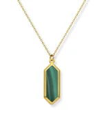 Naszyjniki - Naszyjnik srebrny pozłacany z malachitem osadzonym w ramkę - miniaturka - grafika 1