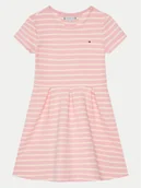 Sukienki i spódniczki dla dziewczynek - Tommy Hilfiger Sukienka codzienna KG0KG08339 M Różowy Slim Fit - miniaturka - grafika 1
