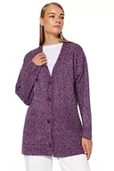 Swetry damskie - Trendyol Kardigan - fioletowy - Regularny krój, fioletowy, S, Fioletowy, S - miniaturka - grafika 1