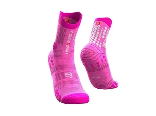 COMPRESSPORT Skarpetki do biegania trailowe ProRacing Socks v3.0 jasnoróżowe - Skarpetki sportowe męskie - miniaturka - grafika 2