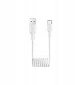 Kable USB - Kabel spiralny Puro 10W USB-A - USB-C 1m - biały - miniaturka - grafika 1