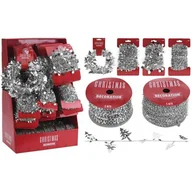 Ozdoby bożonarodzeniowe - Girlanda srebrna 5 m mix - miniaturka - grafika 1