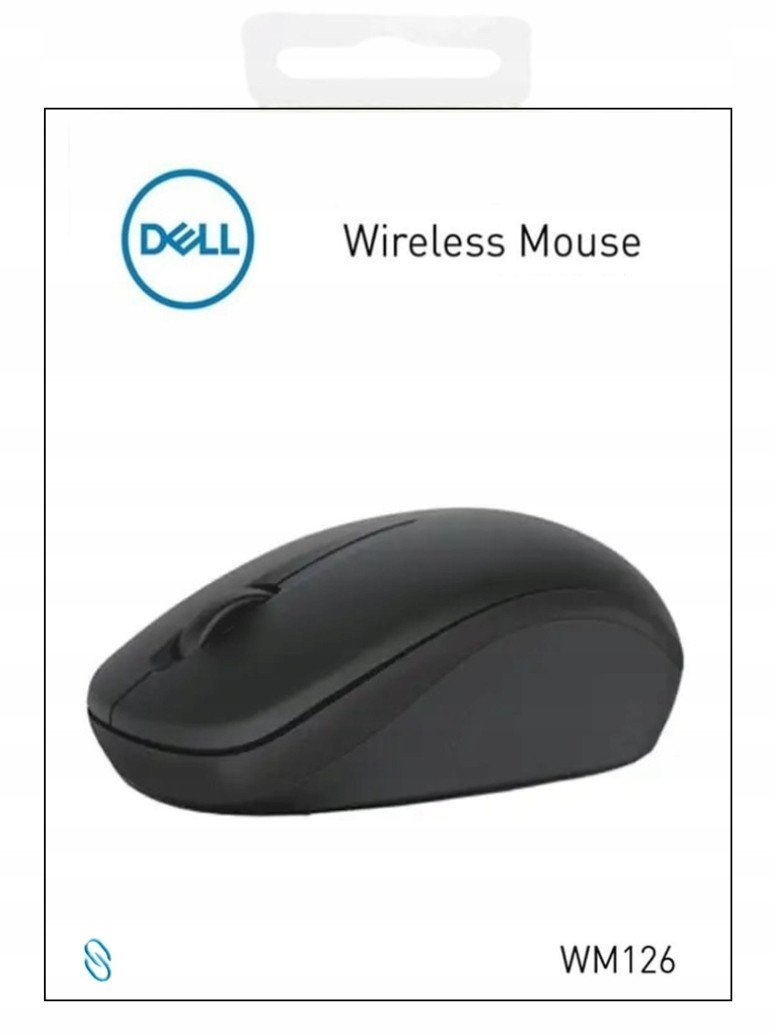 Dell WM126 Czarna optyczna do biura 1000dpi USB 2.4GHz przewodowa