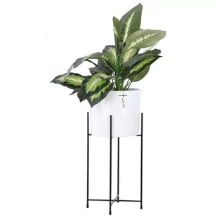 Doniczka Stojak H 33 cm Biały Ceramika - Donice - miniaturka - grafika 1