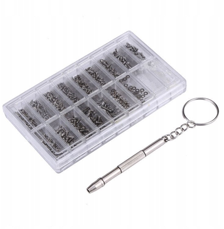 Aptel MINI ZESTAW DO NAPRAWY OKULARÓW ZEGARKÓW ŚRUBKI 1000 SZT 0006D08