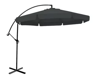 GoodHome Duży parasol ogrodowy składany 350 cm Goodhome Szary - Darmowe płatności online! DP-HG300 DARK GREY - Parasole ogrodowe - miniaturka - grafika 1