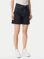 Spodnie sportowe damskie - Calvin Klein Jeans Szorty jeansowe J20J225190 Czarny Loose Fit - miniaturka - grafika 1