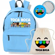 Torebki damskie - Zestaw Do Szkoły Niebieski Plecak+Worek+Przypinka TOCA BOCA Wyprawka - miniaturka - grafika 1