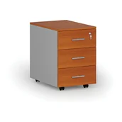 Szafki biurowe - Kontenerek biurowy mobilny PRIMO GRAY, 3 szuflady, szary/czereśnia - miniaturka - grafika 1