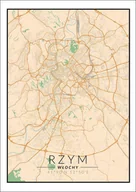 Plakaty - Plakat, Rzym mapa kolorowa, 30x40 cm - miniaturka - grafika 1