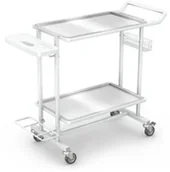 Meble i wyposażenie gabinetów medycznych - D-01/B1.ST zabiegowy wózek oddziałowy z tacami instrumentalnymi - miniaturka - grafika 1
