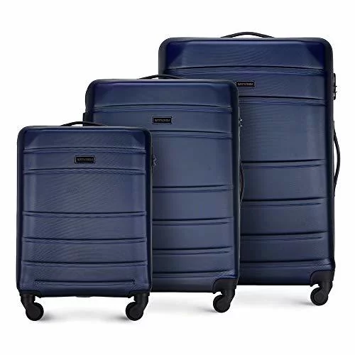 WITTCHEN Stabilna średnia walizka na kółkach, walizka podróżna, granatowy  (niebieski) - 56-3A-65 56-3A-65 - Ceny i opinie na Skapiec.pl
