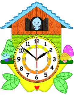Edukacyjny zegar ścienny dla dzieci Domek bezgłośny mechanizm/ ePokoik - Zegary - miniaturka - grafika 1