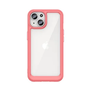 Wzmocnione etui z elastyczną ramką do iPhone 15 Plus Outer Space - czerwone - Etui i futerały do telefonów - miniaturka - grafika 1