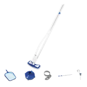 Oczka wodne - Bestway 58237-19 Flowclear Deluxe zestaw do konserwacji, zestaw do czyszczenia ze skimmerem, odkurzacz do basenu, podbierak, wielokolorowy 36014-19 - miniaturka - grafika 1