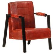 Fotele - vidaXL Lumarko Fotel z prawdziwej, koziej skóry, 60x80x87 cm, ciemnobrązowy 325147 - miniaturka - grafika 1