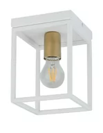 Lampy sufitowe - Sigma Loftowa LAMPA sufitowa VIGO 32224 prostokątna OPRAWA plafon metalowa klatka biała złota 32224 - miniaturka - grafika 1