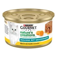 Mokra karma dla kotów - GOURMET PURINA Adult Natures Creations Mousse 12 x 85 g Kurczak - miniaturka - grafika 1
