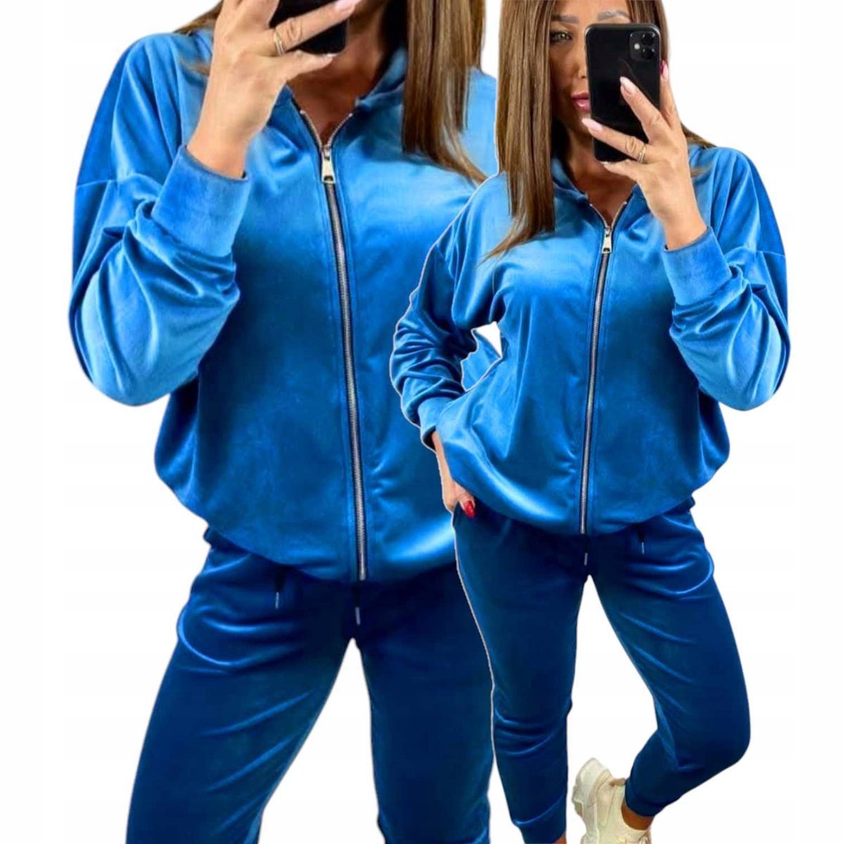 Dres Damski Welurowy 50 52 5xl 6xl Rozpinany chaber wygodny otulający hi