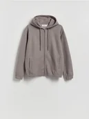 Dresy męskie - Reserved - Rozpinana bluza z kapturem - brązowy - miniaturka - grafika 1