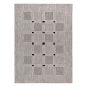 Dywany - DYWAN SZNURKOWY SIZAL FLOORLUX 20079 kwadraty srebrny / czarny beżowy 80x150 cm - miniaturka - grafika 1