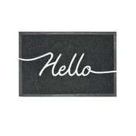 Wycieraczki - Wycieraczka zewnętrzna Ethan Hello 90 x 60 cm czarna Inspire - miniaturka - grafika 1