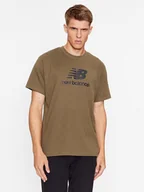 Koszulki męskie - New Balance T-Shirt Essentials Stacked Logo Cotton Jersey Short Sleeve T-shirt MT31541 Brązowy Regular Fit - miniaturka - grafika 1