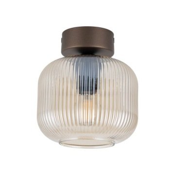 Lampa sufitowa szklana do przedpokoju kuchni brązowa ryflowane szkło Salvia