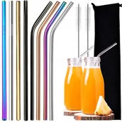 Słomki do napojów - Słomki Wielokrotnego Użytku Ekologiczne 8 Szt - miniaturka - grafika 1