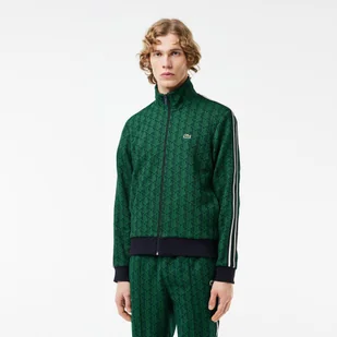 Lacoste Paris żakardowa bluza z monogramem zapinana na suwak - Bluzy męskie - miniaturka - grafika 1