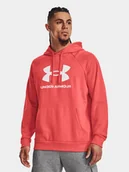Bluzy męskie - Bluza męska bawełniana kangurka z logo Under Armour 1379758-690 Różowy - miniaturka - grafika 1