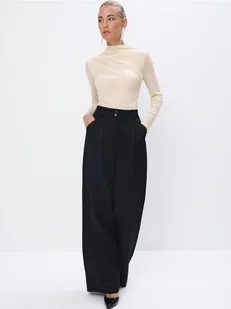 Mohito - Czarne spodnie wide leg - czarny - Spodnie damskie - miniaturka - grafika 1