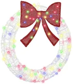 Ozdoby bożonarodzeniowe - vidaXL Wianek Ze LED Lights Wielokolorowe 75 cm Akryl - miniaturka - grafika 1