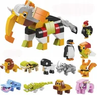 Klocki - Klocki Konstrukcyjne Zwierzęta 12w1 Animals Słoń Papuga Kalendarz Adwentowy - miniaturka - grafika 1