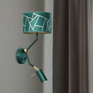 Lampy ścienne - Milagro Kinkiet ZIGGY GREEN Gold/Bottle green 1xE27+1x mini GU10 MLP7573 - miniaturka - grafika 1