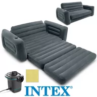 Materace turystyczne - Materac dmuchany dwuosobowy, łóżko, sofa, z pompką 230V, 224x203x66 cm Intex - miniaturka - grafika 1