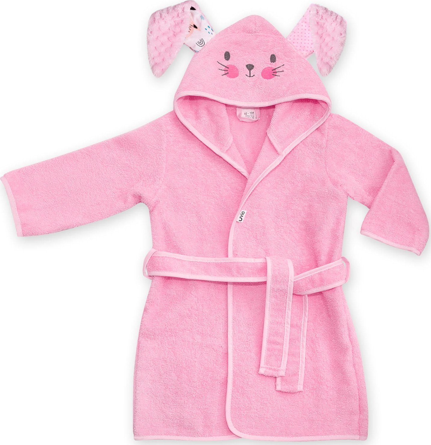 UVIE Ciepły szlafrok dziecięcy różowy Króliczek