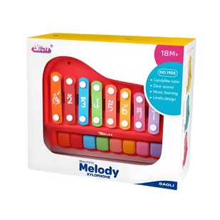 Instrument 2w1 Organki Cymbałki Z Motylkiem Cyferki Pałeczki Zestaw - Instrumenty muzyczne dla dzieci - miniaturka - grafika 1