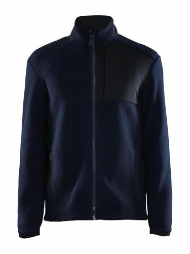 Craft ADV EXPLORE PILE FLEECE kurtka polarowa męska 3XL | Blaze/Black | materiał z recyklingu | kieszenie na piersi z zamkiem błyskawicznym | bluza męska | odzież sportowa dla mężczyzn