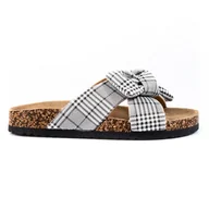 Klapki i japonki damskie - Damskie klapki w kratkę Vinceza białe - miniaturka - grafika 1