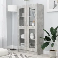 Witryny - VidaXL Witryna, szarość betonu, 82,5 x 30,5 x 150 cm, płyta wiórowa 802763 VidaXL - miniaturka - grafika 1