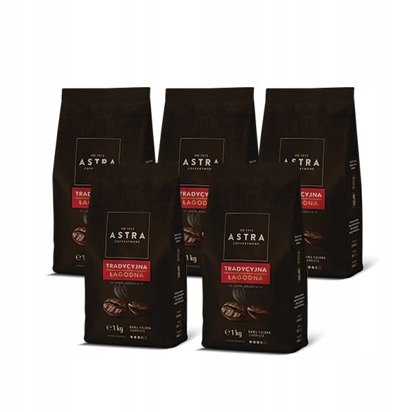 Zestaw 5x Kawa Astra Tradycyjna ziarnista 1kg