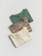 Bluzki dla niemowląt - Reserved - Bawełniany t-shirt 3 pack - złamana biel - miniaturka - grafika 1