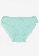 Majtki damskie - Miętowe Majtki z Elastycznej Bawełny z Dodatkiem Koronki Bletta - miniaturka - grafika 1